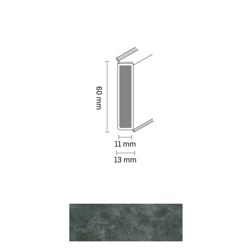 [ZUBDÖLK60C_0025] Cubu Decor 60/11 60mm 2373 silberschiefer 250cm