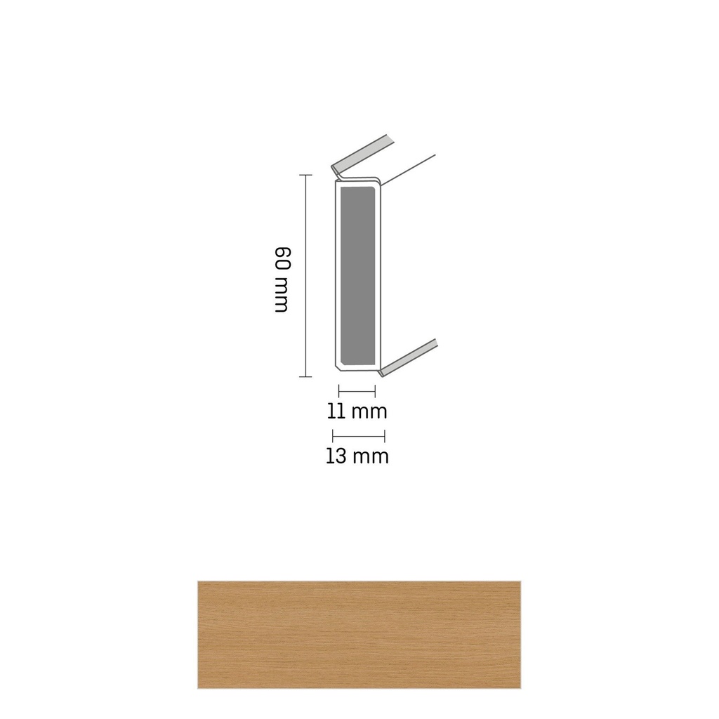 Cubu Decor 60/11 60mm 2375 eiche vinta 250cm