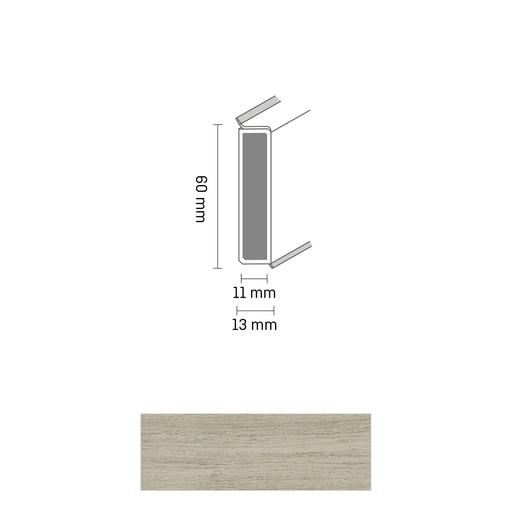 [ZUBDÖLK60C_0018] Cubu Decor 60/11 60mm 2379 treibholz grau 250cm