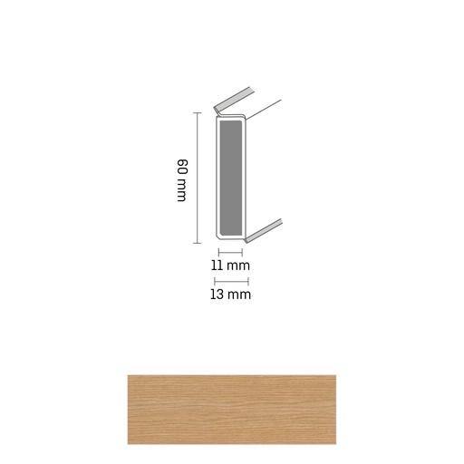 [ZUBDÖLK60C_0014] Cubu Decor 60/11 60mm 2388 victoriaeiche 250cm