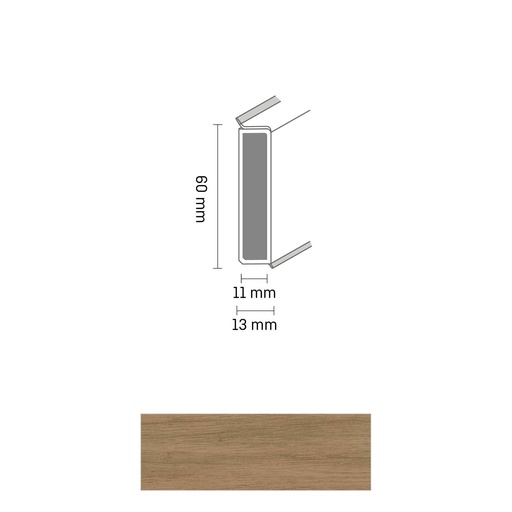 [ZUBDÖLK60C_2403] Cubu Decor 60/11 60mm 2403 Alteiche 250cm