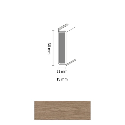 [ZUBDÖLK60C_0010] Cubu Decor 60/11 60mm 2407 european oak 250cm