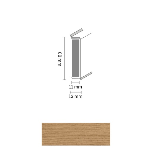[ZUBDÖLK60C_2412] Cubu Decor 60/11 60mm 2412 Tuscany Walnut 250cm