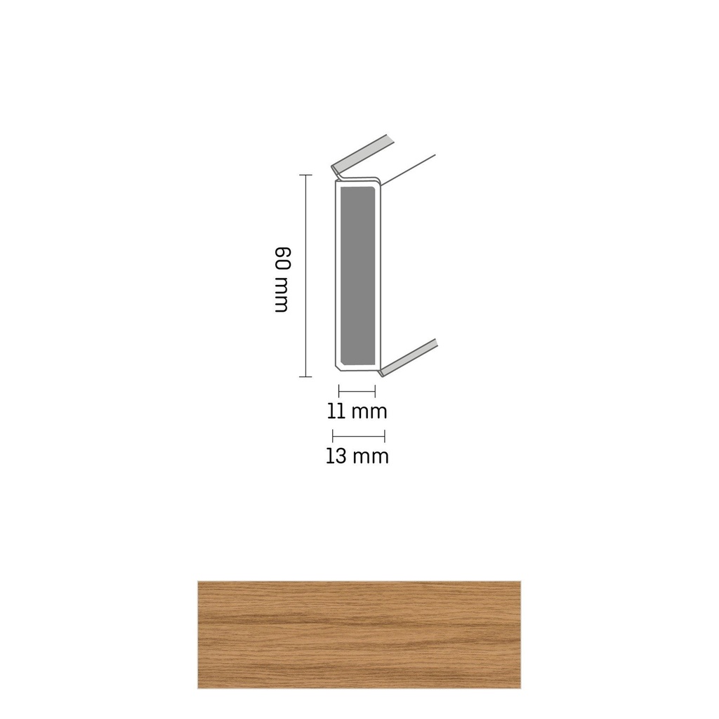 Cubu Decor 60/11 60mm 2424 natural oak 250cm