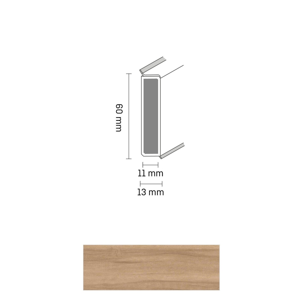 Cubu Decor 60/11 60mm 2428 alder 250cm