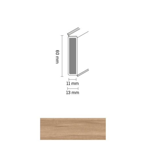 [ZUBDÖLK60C_0019] Cubu Decor 60/11 60mm 2428 alder 250cm