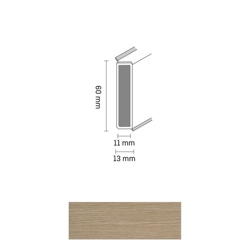 [ZUBDÖLK60C_2430] Cubu Decor 60/11 60mm 2430 mokka oak 250cm