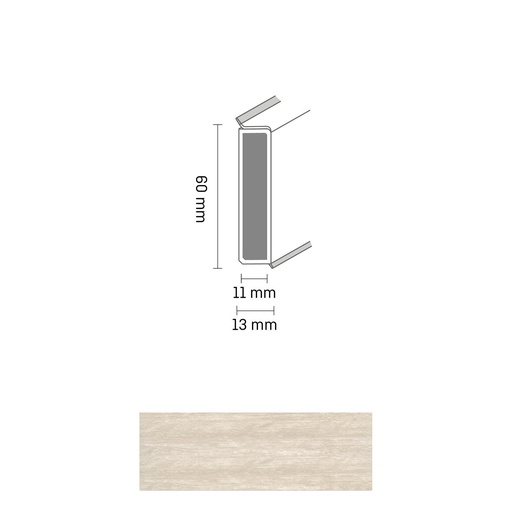 [ZUBDÖLK60C_0032] Cubu Decor 60/11 60mm 2485 s. oak white 250cm