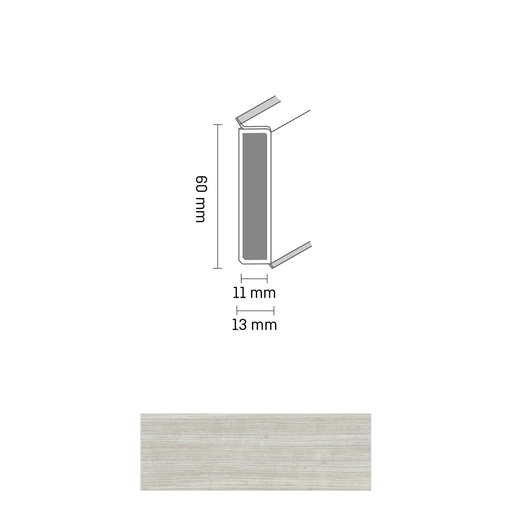 [ZUBDÖLK60C_0020] Cubu Decor 60/11 60mm 2491 pinie weiß 250cm