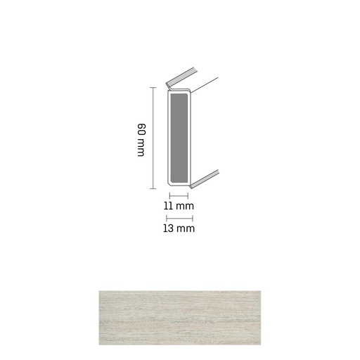 [ZUBDÖLK60C_0017] Cubu Decor 60/11 60mm 2562 pinie weiß 250cm