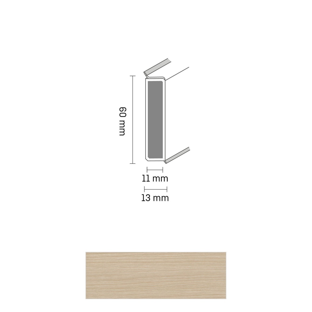 Cubu Decor 60/11 60mm 2570 native oak 250cm