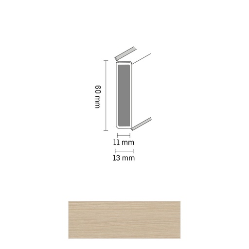 [ZUBDÖLK60C_0016] Cubu Decor 60/11 60mm 2570 native oak 250cm