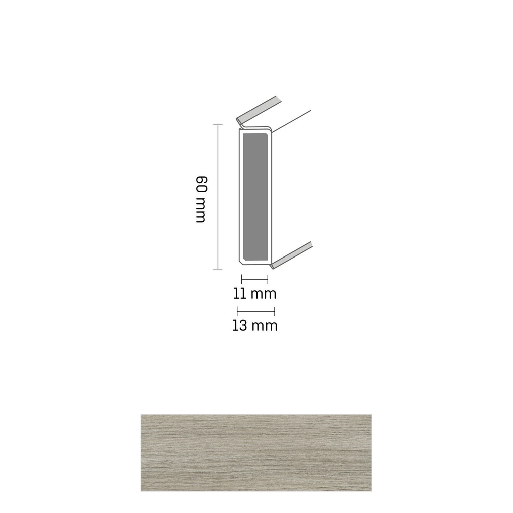 Cubu Decor 60/11 60mm 2572 fashion oak 250cm