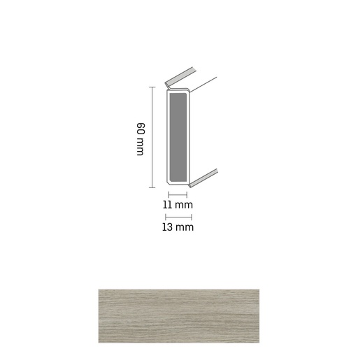 [ZUBDÖLK60C_0006] Cubu Decor 60/11 60mm 2572 fashion oak 250cm