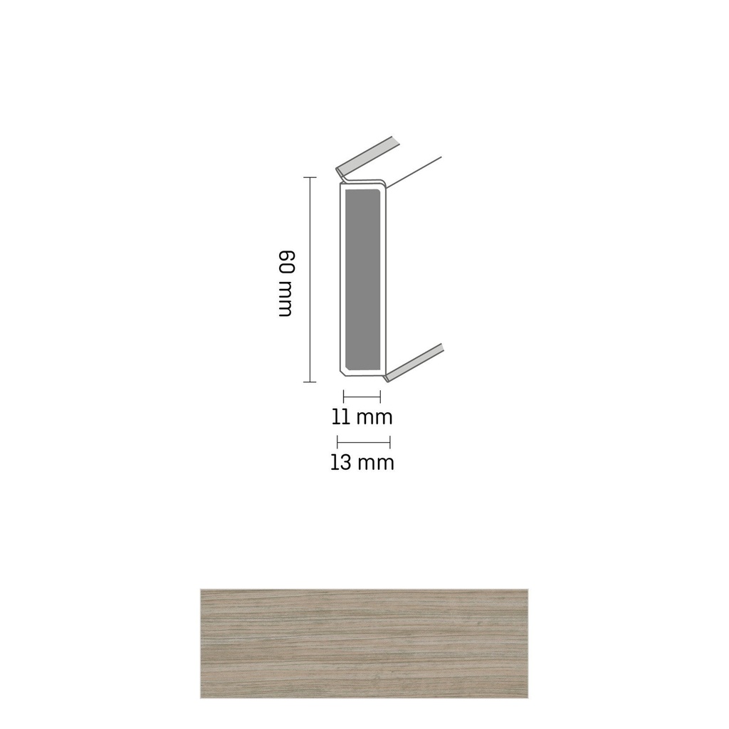 Cubu Decor 60/11 60mm 2580 grey cherry 250cm