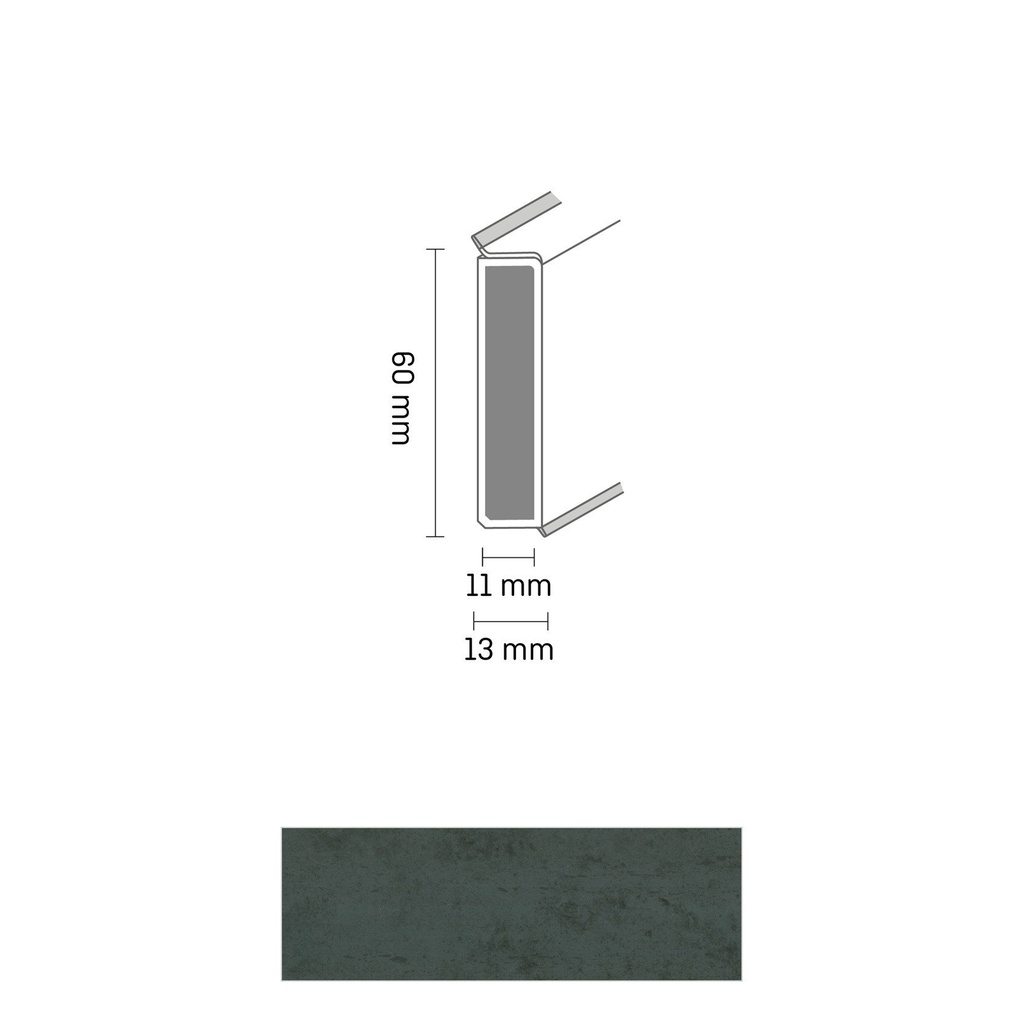 Cubu Decor 60/11 60mm 2584 Schiefergrau 250cm