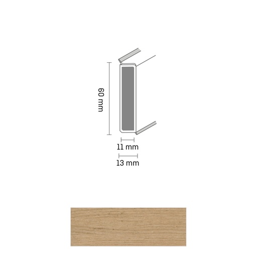 [ZUBDÖLK60C_2586] Cubu Decor 60/11 60mm 2586 Wormy Light oak 250cm