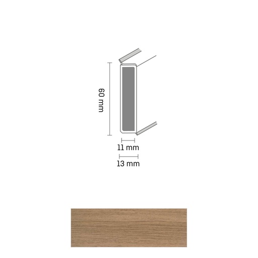 [ZUBDÖLK60C_0024] Cubu Decor 60/11 60mm 2603 eiche classic 250cm