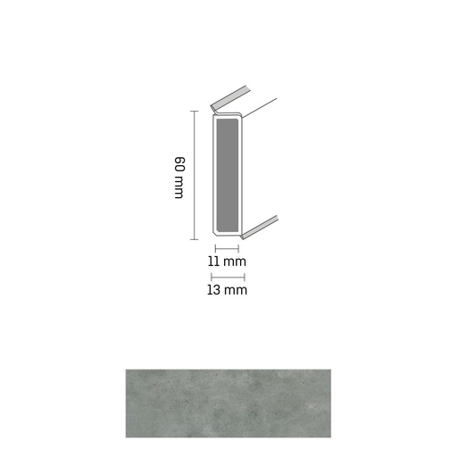 [ZUBDÖLK60C_0031] Cubu Decor 60/11 60mm 2615 sandstein grau 250cm