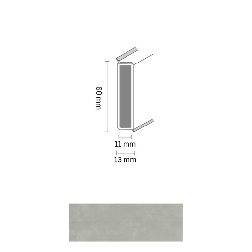[ZUBDÖLK60C_2625] Cubu Decor 60/11 60mm 2625 grey slate 250cm