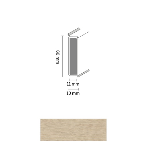[ZUBDÖLK60C_2626] Cubu Decor 60/11 60mm 2626 alabama oak creme 250cm