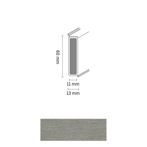 [ZUBDÖLK60C_2645] Cubu Decor 60/11 60mm 2645 Grey Limed Oak 250cm