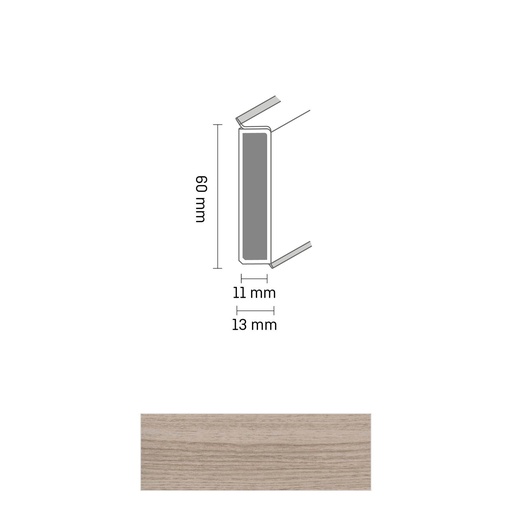 [ZUBDÖLK60C_2660] Cubu Decor 60/11 60mm 2660 Chene Gris 250cm
