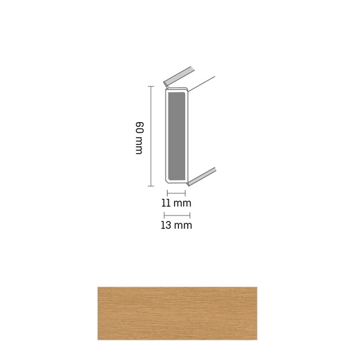 [ZUBDÖLK60C_2710] Cubu Decor 60/11 60mm 2710 sommer oak 250cm