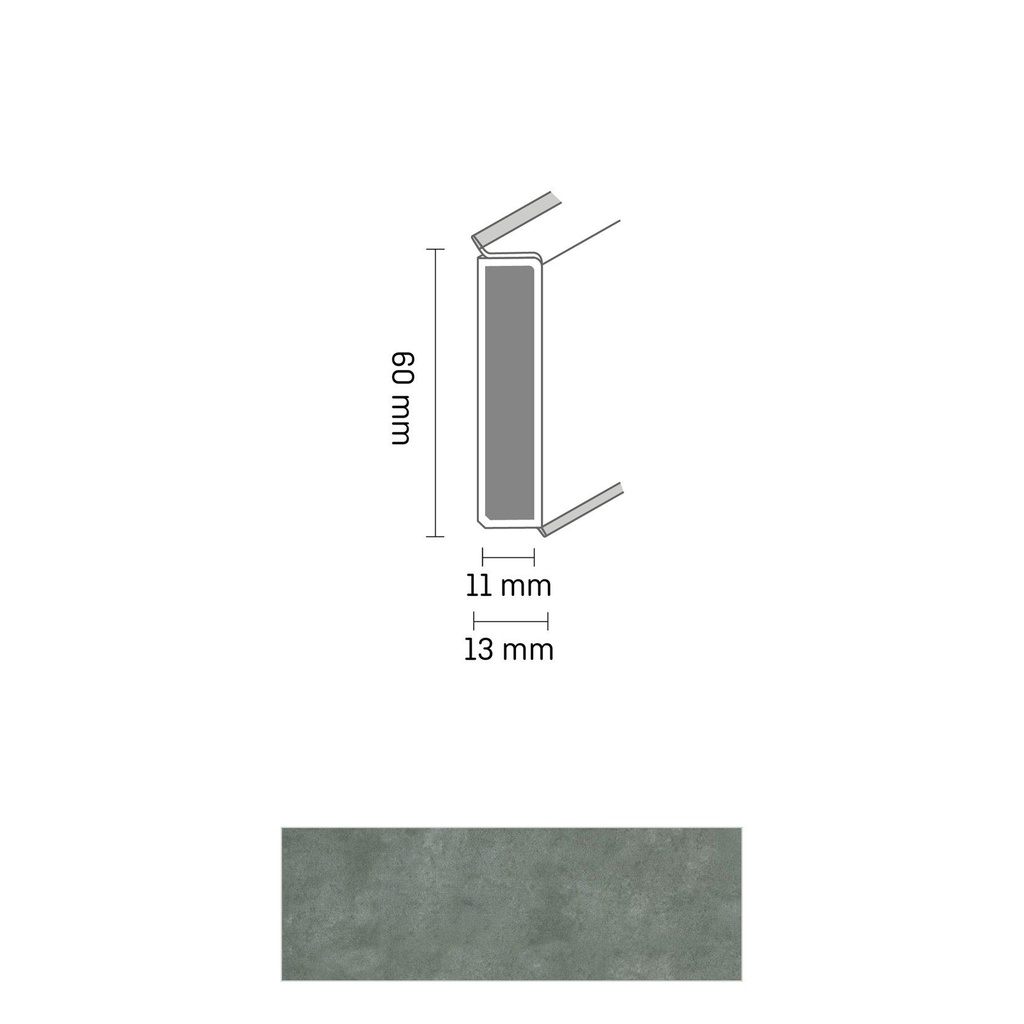 Cubu Decor 60/11 60mm 3057 natural concrete 250cm