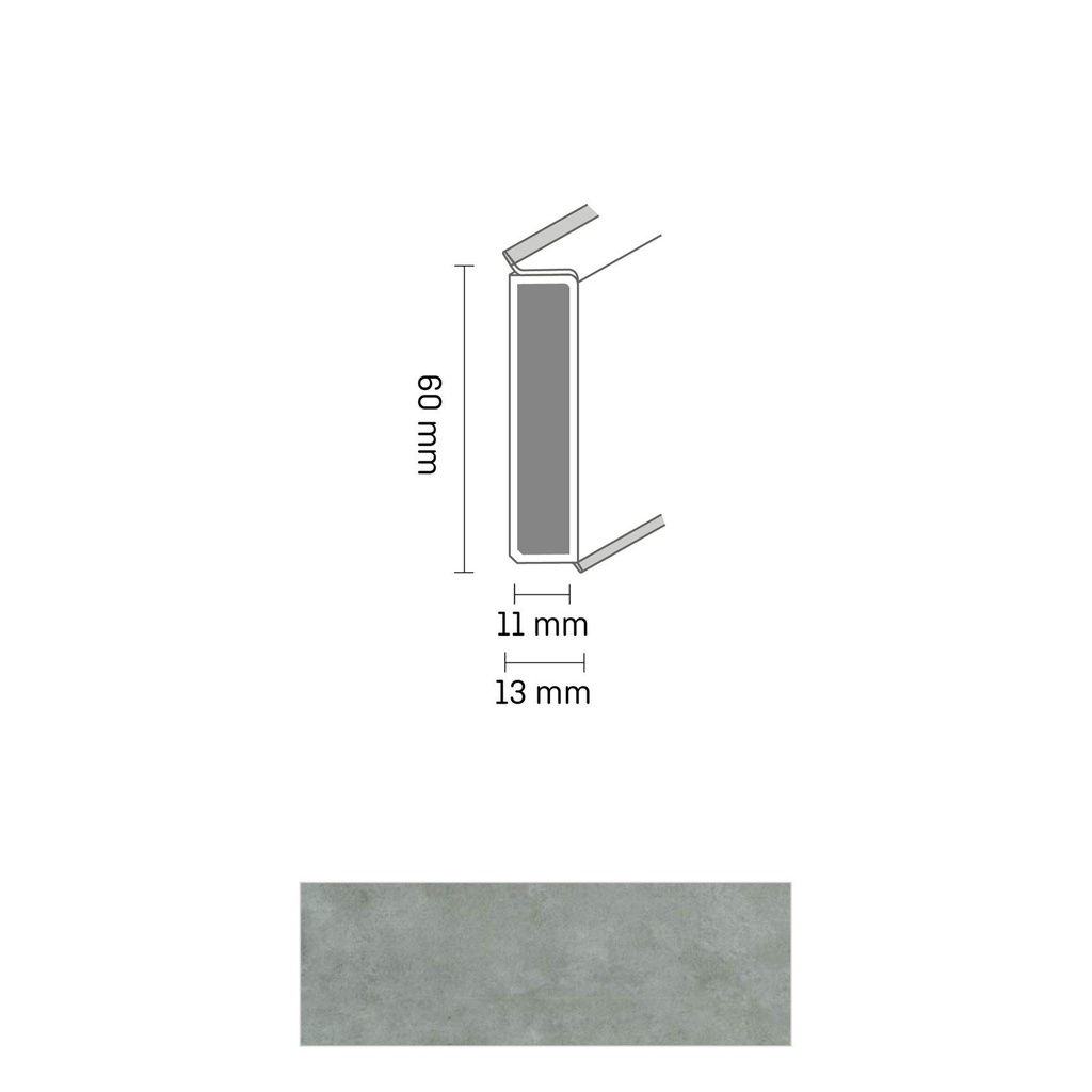 Cubu Decor 60/11 60mm 3058 grigio concrete 250cm
