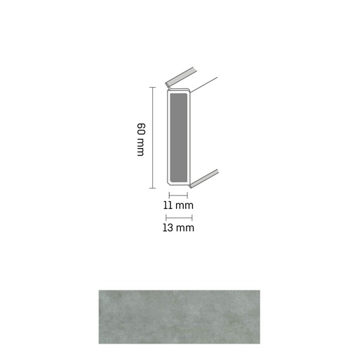 [ZUBDÖLK60C_3058] Cubu Decor 60/11 60mm 3058 grigio concrete 250cm