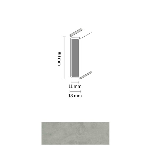 [ZUBDÖLK60C_3096] Cubu Decor 60/11 60mm 3096 lunar greige 250cm