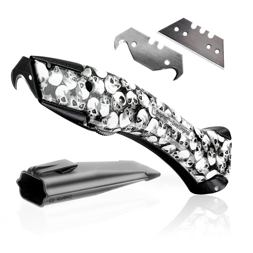[ZUBBÄS1005_800] Delphin-03 Design Edition mat zwart / doodshoofd design 100250-K-3-TK