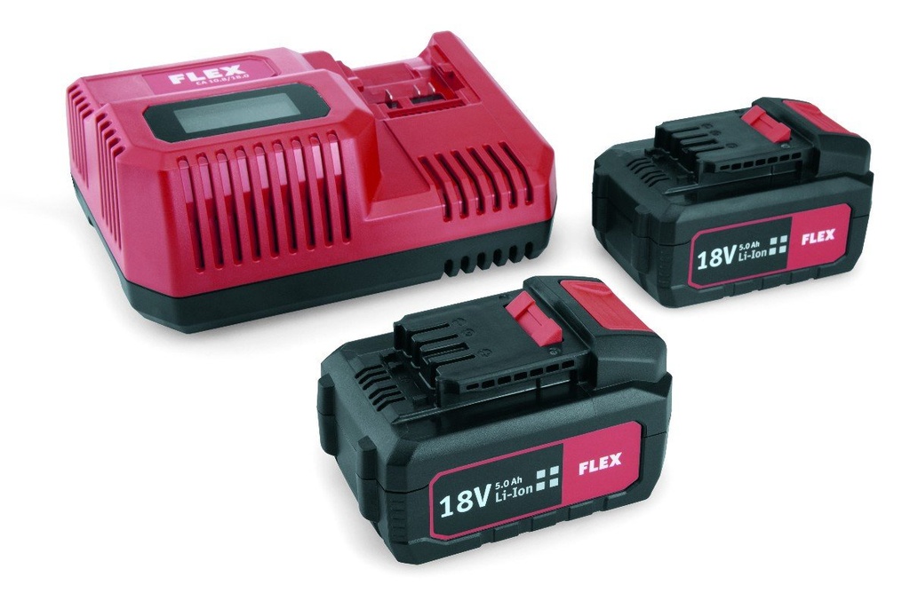 FLEX batterij P-Set 55 R 18.0V snellader / 2x 5.0Ah accu 491349