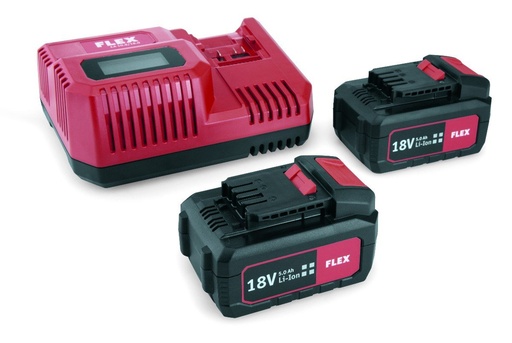 [ZUBF491349] FLEX batterij P-Set 55 R 18.0V snellader / 2x 5.0Ah accu 491349