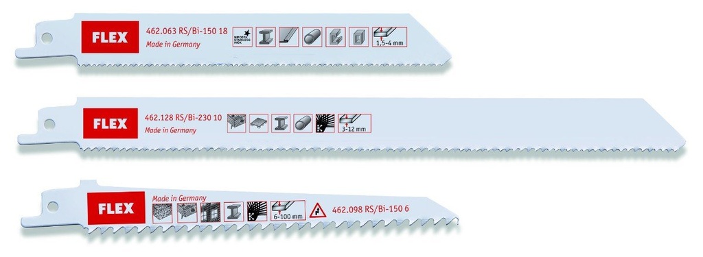 FLEX reciprozaagblad assortiment RS/BI bijv. kunststof/hout/metaal 3st 462179
