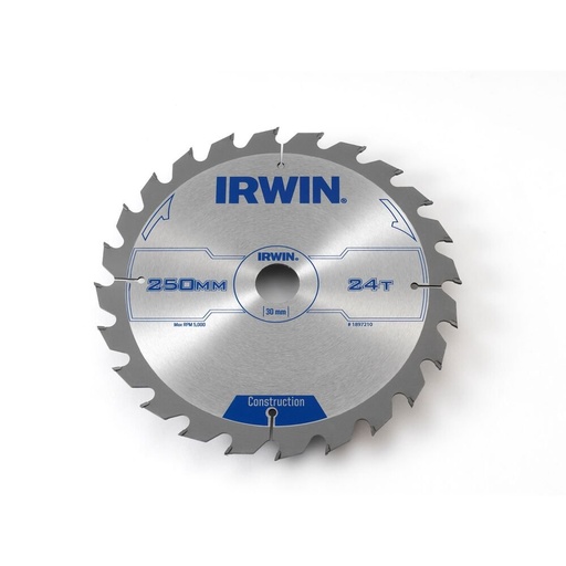 [WERIR1897210] IRWIN Cirkelzaagblad T.C.T 250mm/24T- asgat 30mm