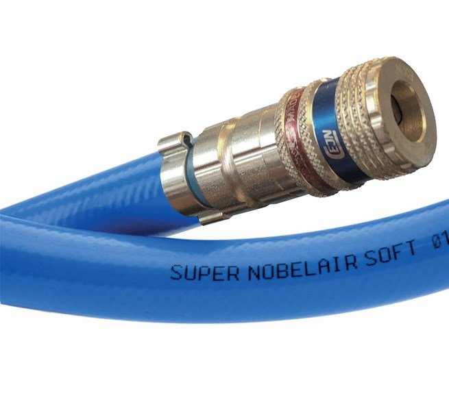 Luchtslangset 8/13mm flexibel blauw 10 meter incl. CEJN veiligheid snelkoppeling