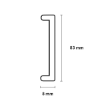 U Afdekprofiel 8 83 Beton Grijs Pro