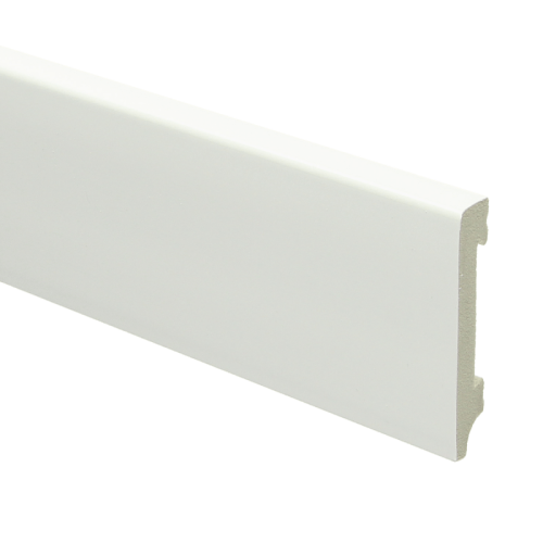 Watervaste Kunststof Moderne Plint 70x12 Wit