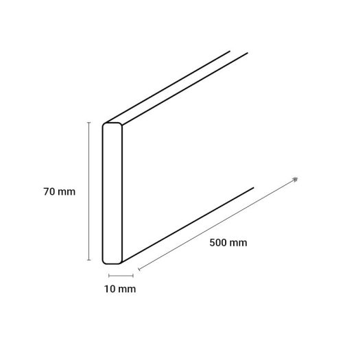 Zijde Afdekking 10x70 Beton Grijs Pro 50 Cm