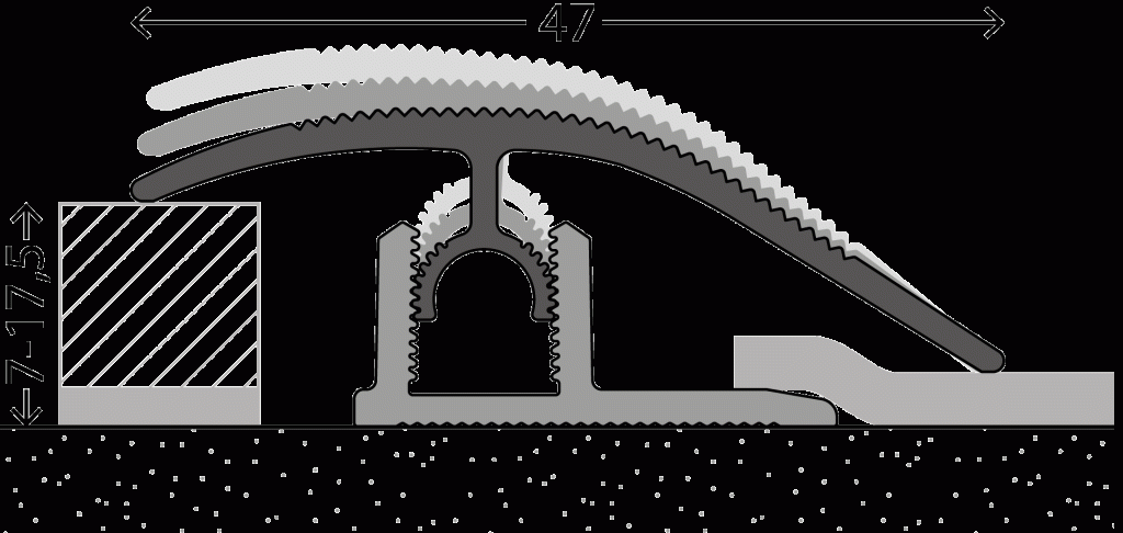 Aanpassingsprofiel 47mm Alum.7-17,5mm 270cm - nr. 304 3042011270