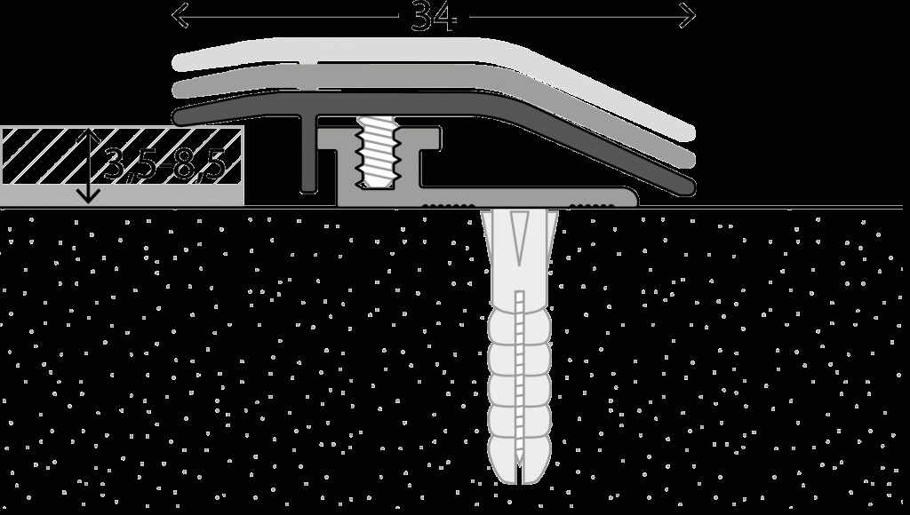 Aanpassingsprofiel LPS 34mm Zilver 35-85mm 10x270cm - nr. 327 3272311270