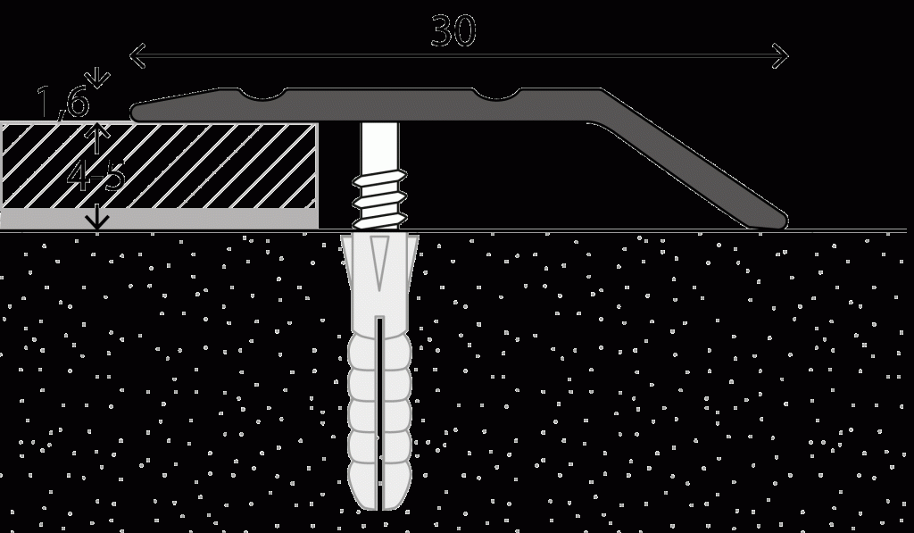 Afdekstrip voet 4mm Schroef Zilver 10x270cm - nr. 145 1452311270