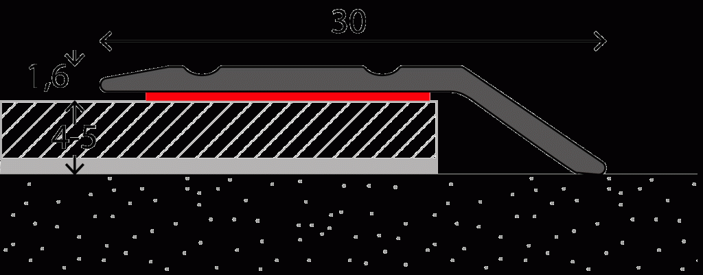 Afdekstrip voet 4mm ZKL Alu. Zilver 10x270cm - nr. 145 1452411270