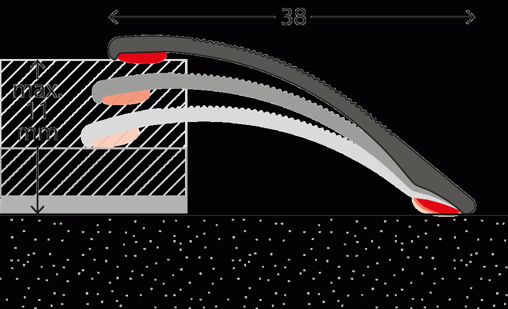 Afloopprofiel 0-11mm Zilver ZKL 38 mm 10x270cm - nr. 138 1382411270