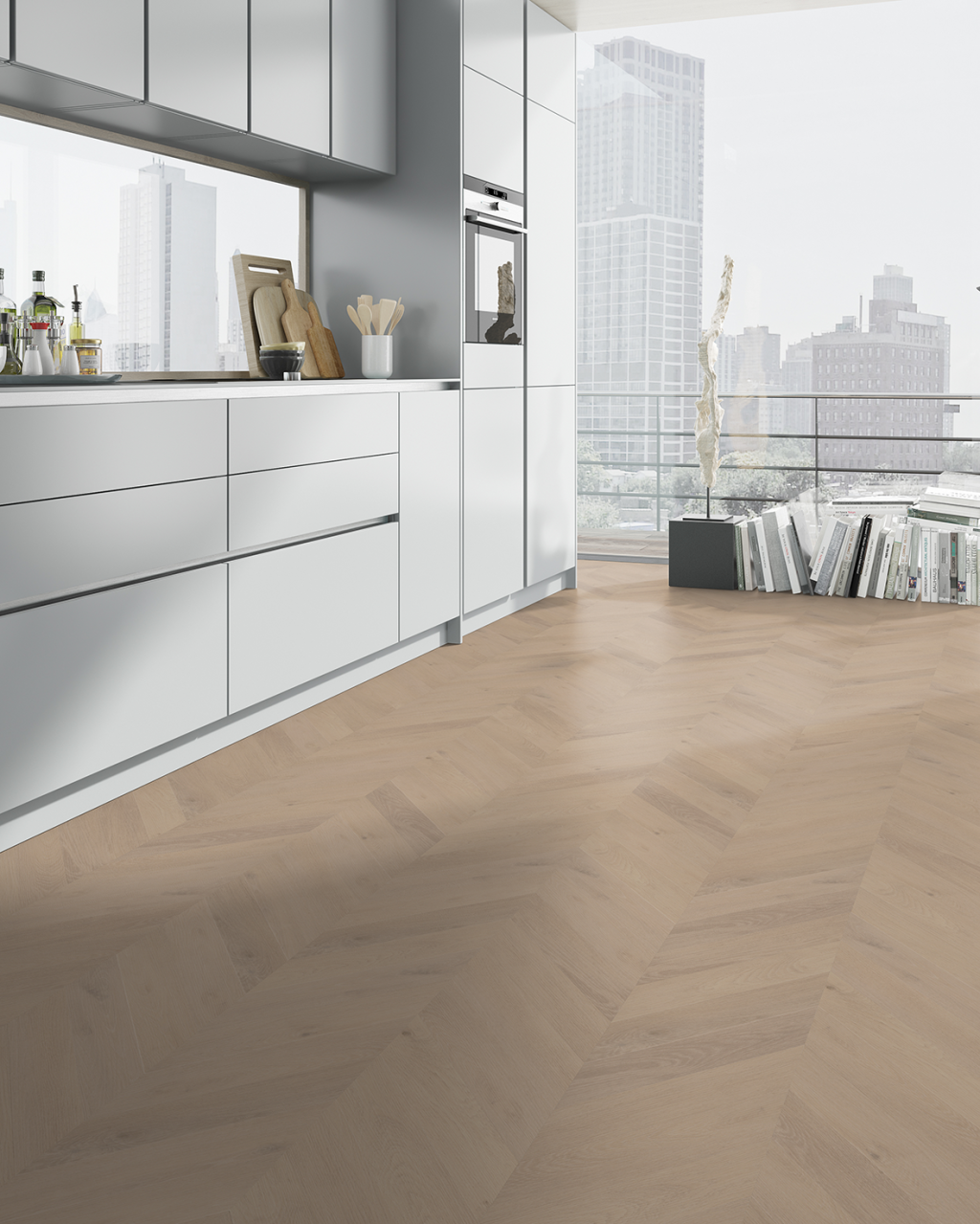 Belakos Palazzo Hongaarse Punt Hongaarse punt Plak PVC Licht eiken 99x560x2,5mm 74HP