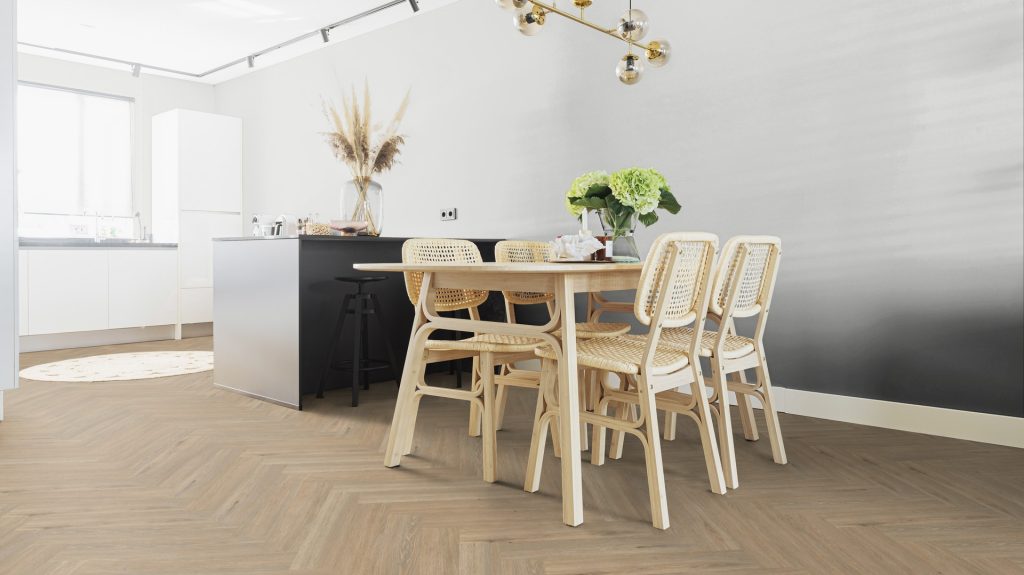 Belakos Rustico Visgraat Plank Plak PVC Naturel eiken 119x595x2,5mm 50VIS