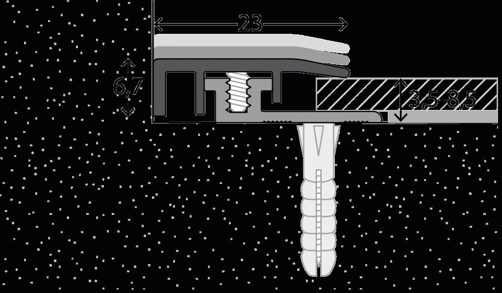 Eindprofiel LPS 23mm Zilver 35-85mm 10x270cm - nr. 328 3282311270