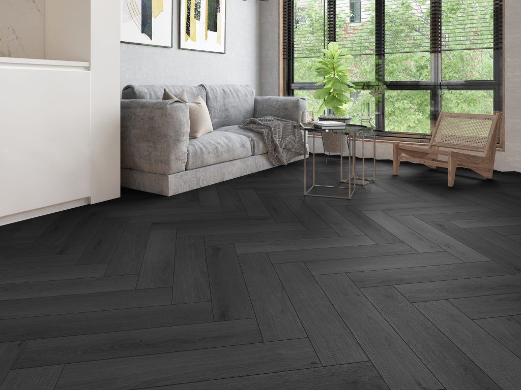 Gelasta Firmfit Visgraat PVC Rigid Click Summerfield Charcoal 7801